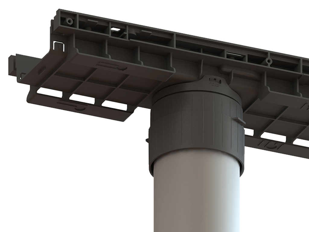 Rigolă din plastic BASE DN100 H60 cu grătare din fontă în fante clasa de sarcini C250